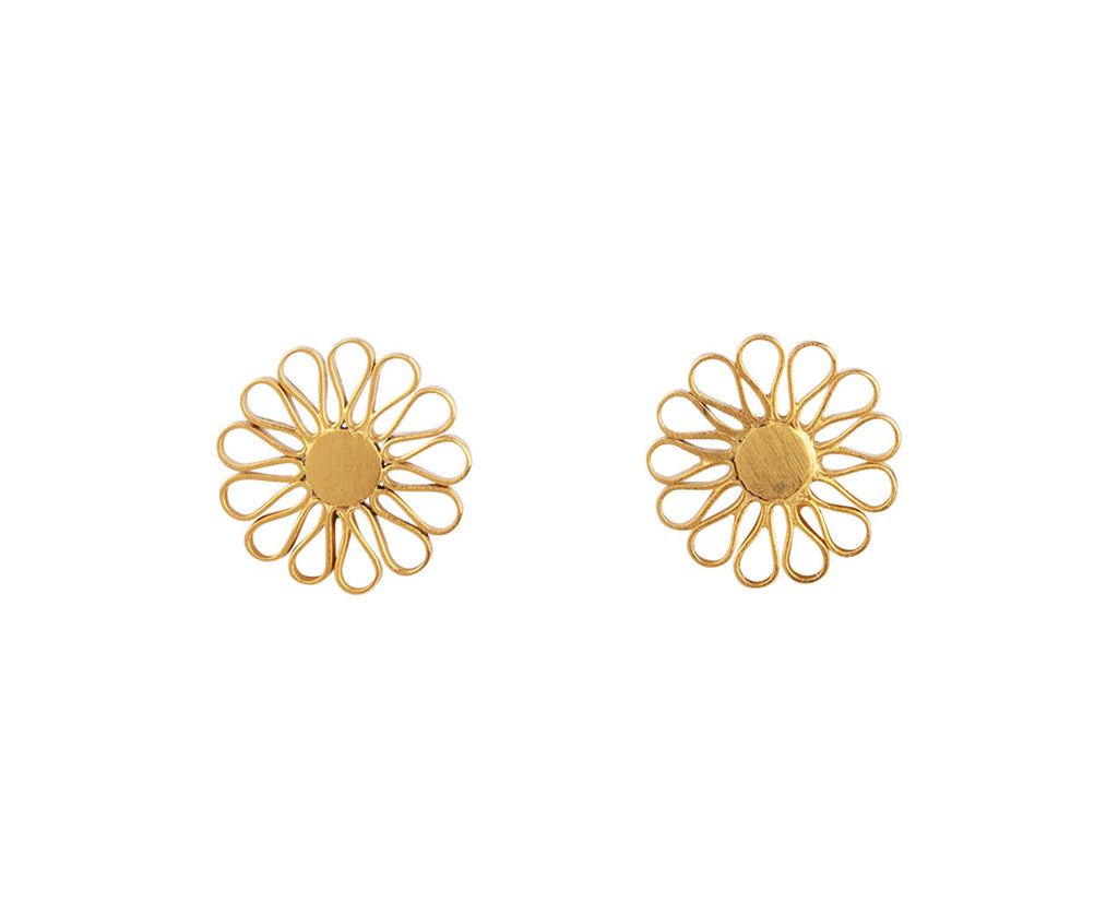 Gold Plated Filigree Flower Earrings