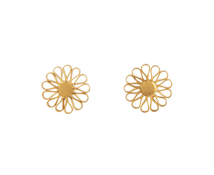 Gold Plated Filigree Flower Earrings
