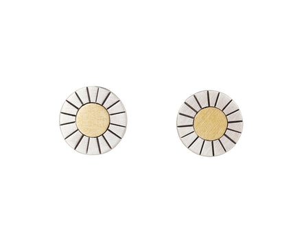 Jane Diaz Silver Sun Disc Earrings