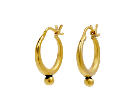 Jane Diaz Small Tapered Hoop with Ball Earrings