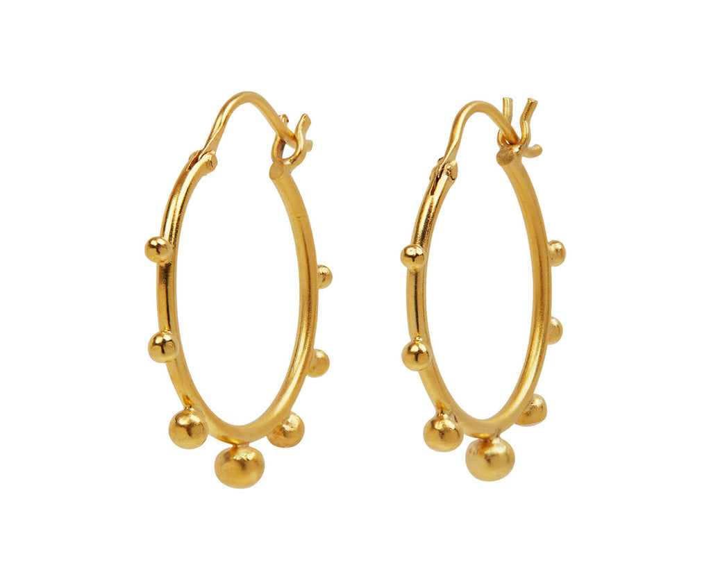 Jane Diaz Medium Wire Hoop Earrings with Graduating Balls