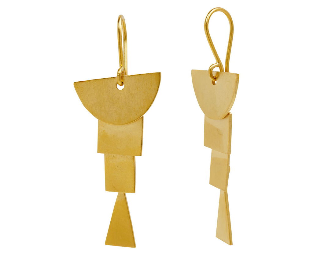 Jane Diaz 4 Shapes Cascade Earrings - Closeup Side View