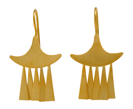 Jane Diaz Fan Drop Earrings with Triangle Dangles