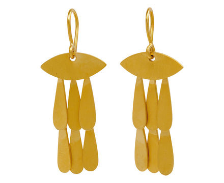 Jane Diaz Eye Shape with Cascading Teardrop Earrings