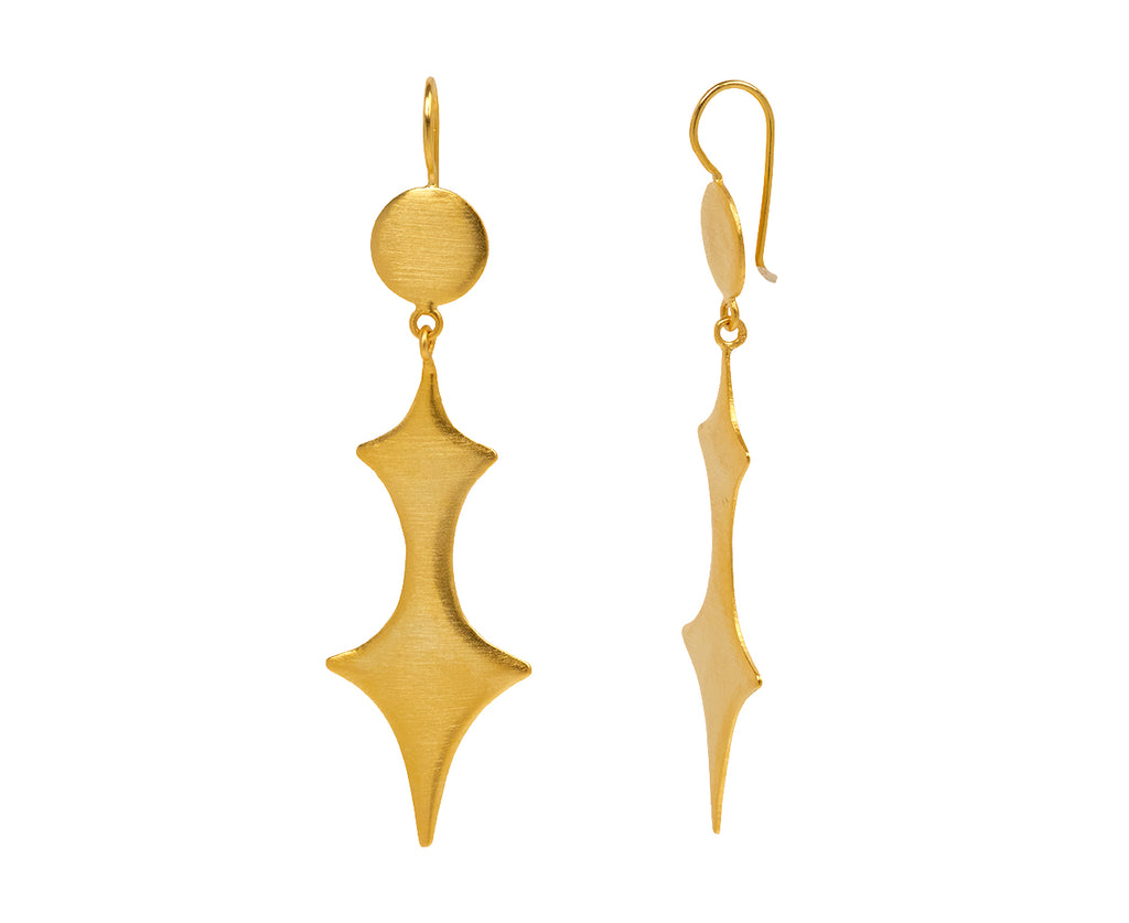 Jane Diaz Abstract Spear Drop Earrings - Side View