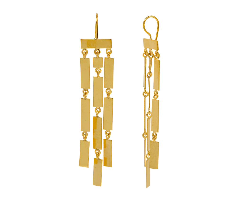 Jane Diaz Cascading Fringe Drop Earrings - Angled View