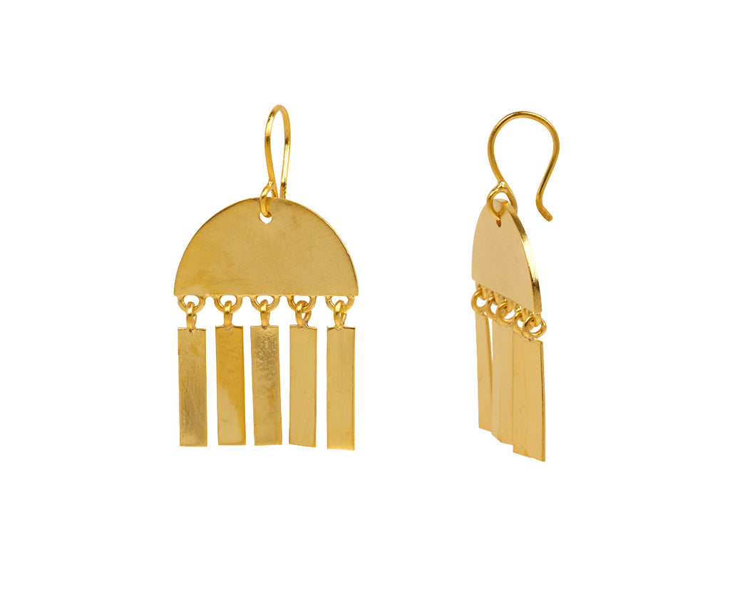 Jane Diaz Drop Fringe Earrings - Angled View