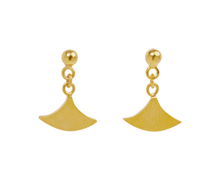 Ball Stud and Fan Drop Earrings