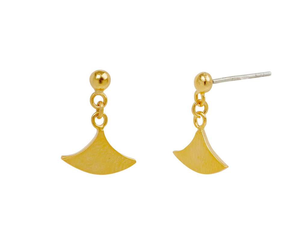 Ball Stud and Fan Drop Earrings