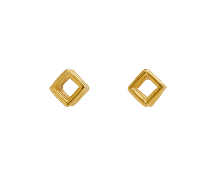 Jane Diaz Wire Cube Stud Earrings