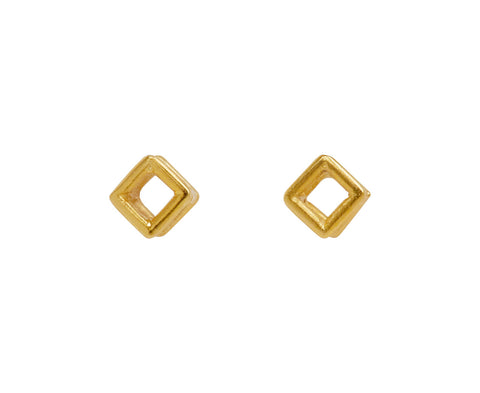 Jane Diaz Wire Cube Stud Earrings