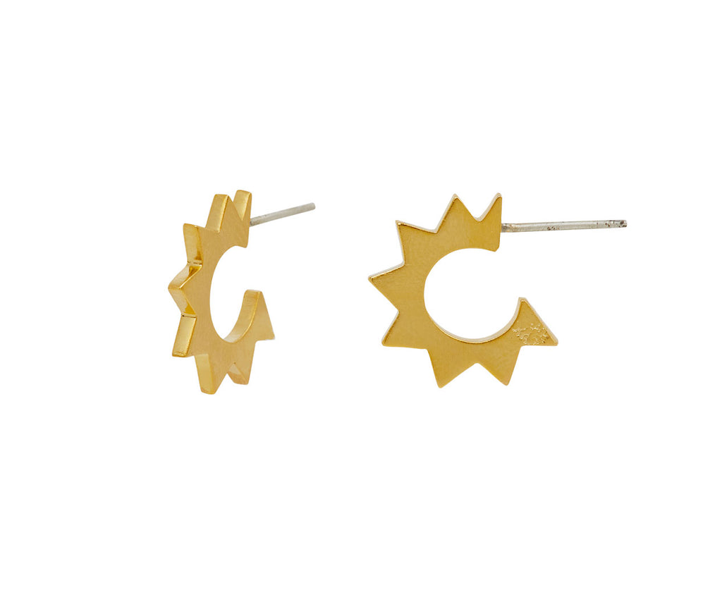 Jane Diaz Jagged Edge Hoop Earrings - side