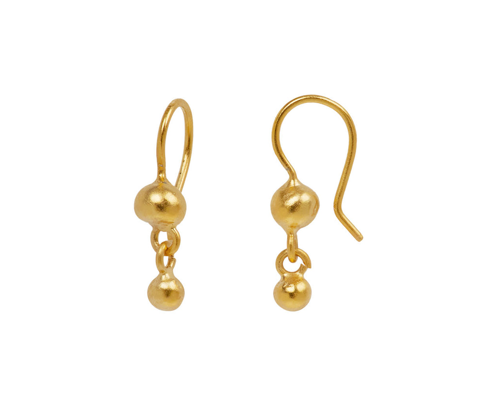 Jane Diaz Tiny Ball Drop Earrings - side