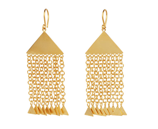 Jane Diaz Triangle Shape Drop Chain Earrings