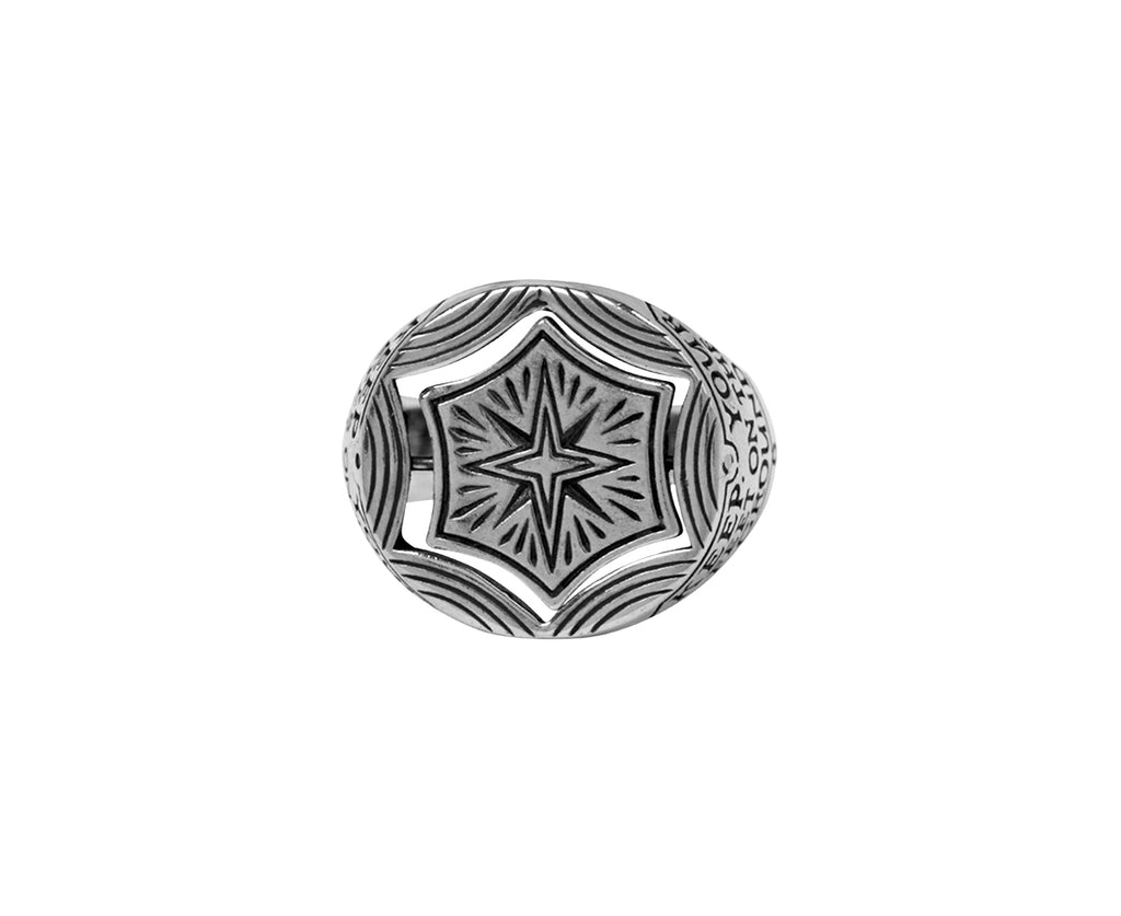 Digby & Iona Eyes and Stars Signet Ring - Star View