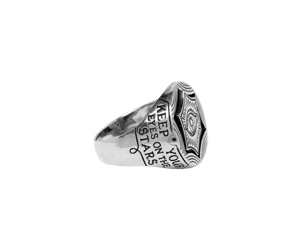 Digby & Iona Eyes and Stars Signet Ring - Side View