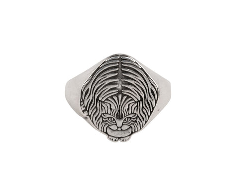 Tiger Cat Signet Ring