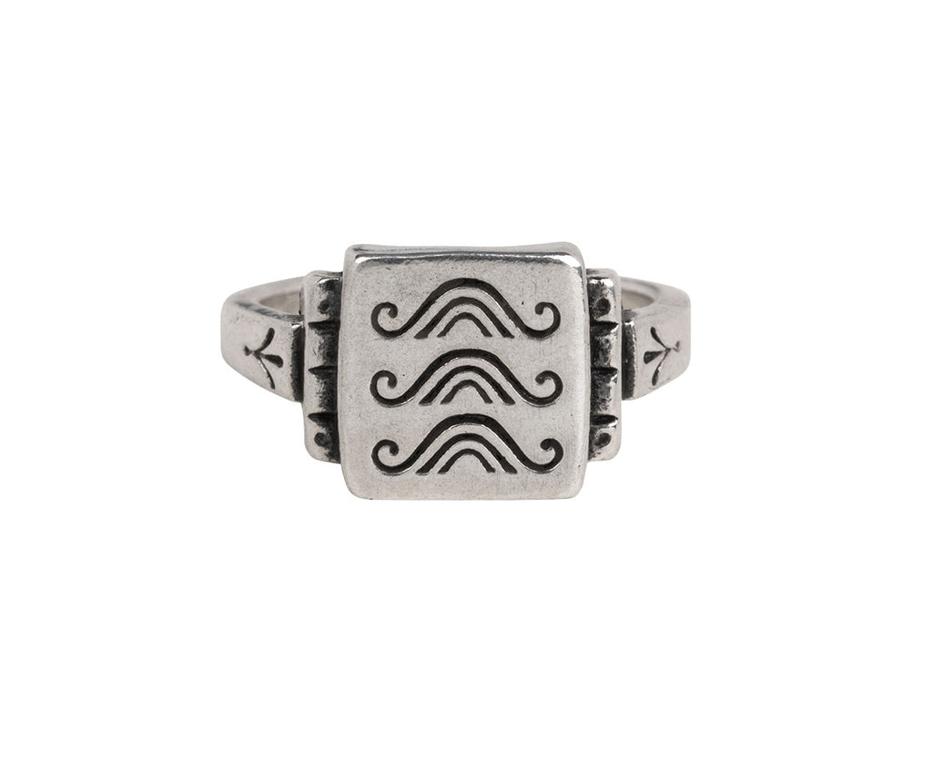Japanese Wave Signet Ring