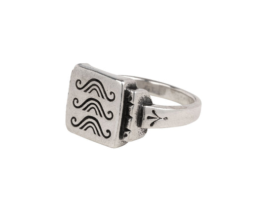 Japanese Wave Signet Ring