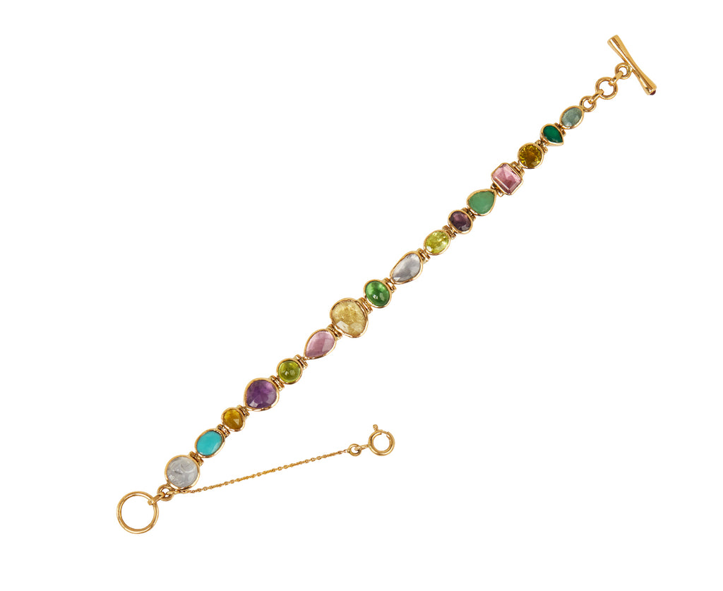 Dorette Multi Gemstone Souple Bracelet - open