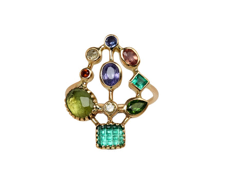 Multi Gem Bague Jardin Ring