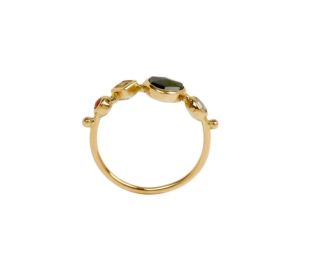 Dorette Multi Gem Bague Simple Ring - Top Down