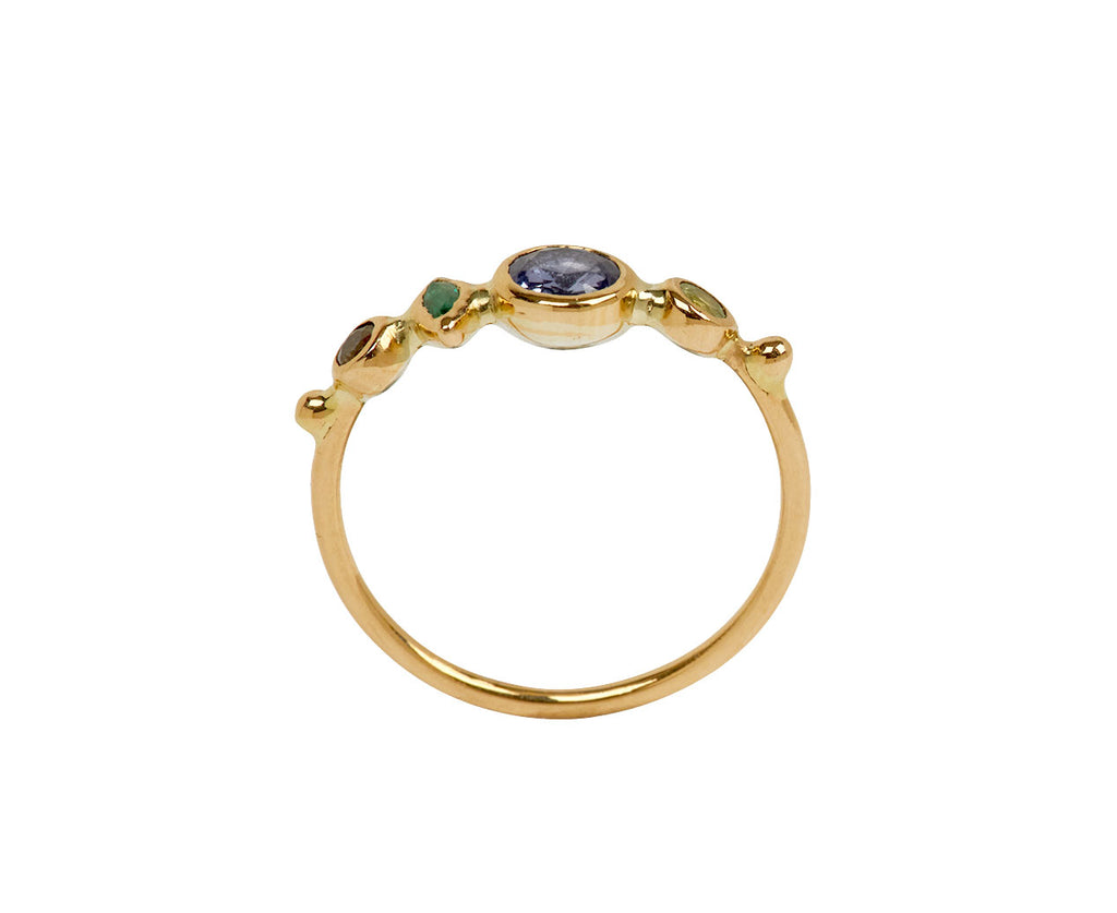 Dorette Multi Gem Bague Simple Ring - op Down view