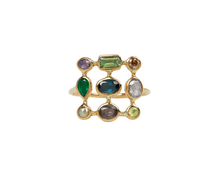 Multi Gem Bague Super Couronnee Ring