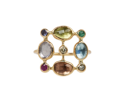 Multi Gem Bague Super Couronnee Ring