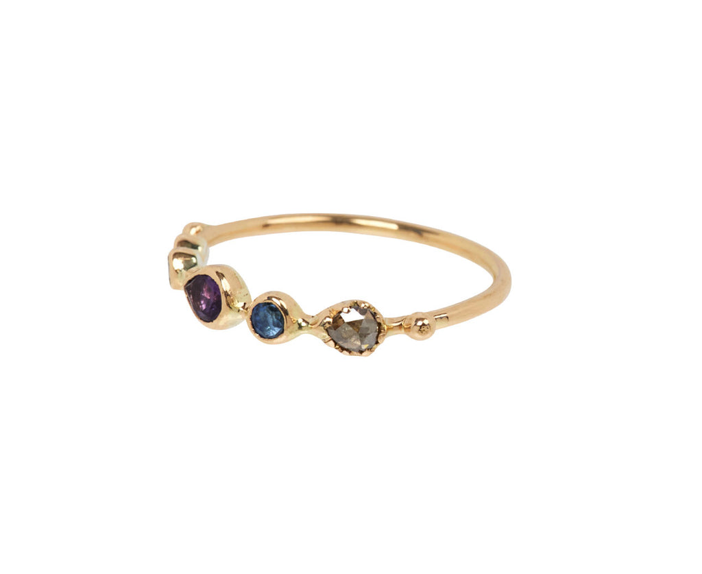 Multi Gem Bague Simple Ring