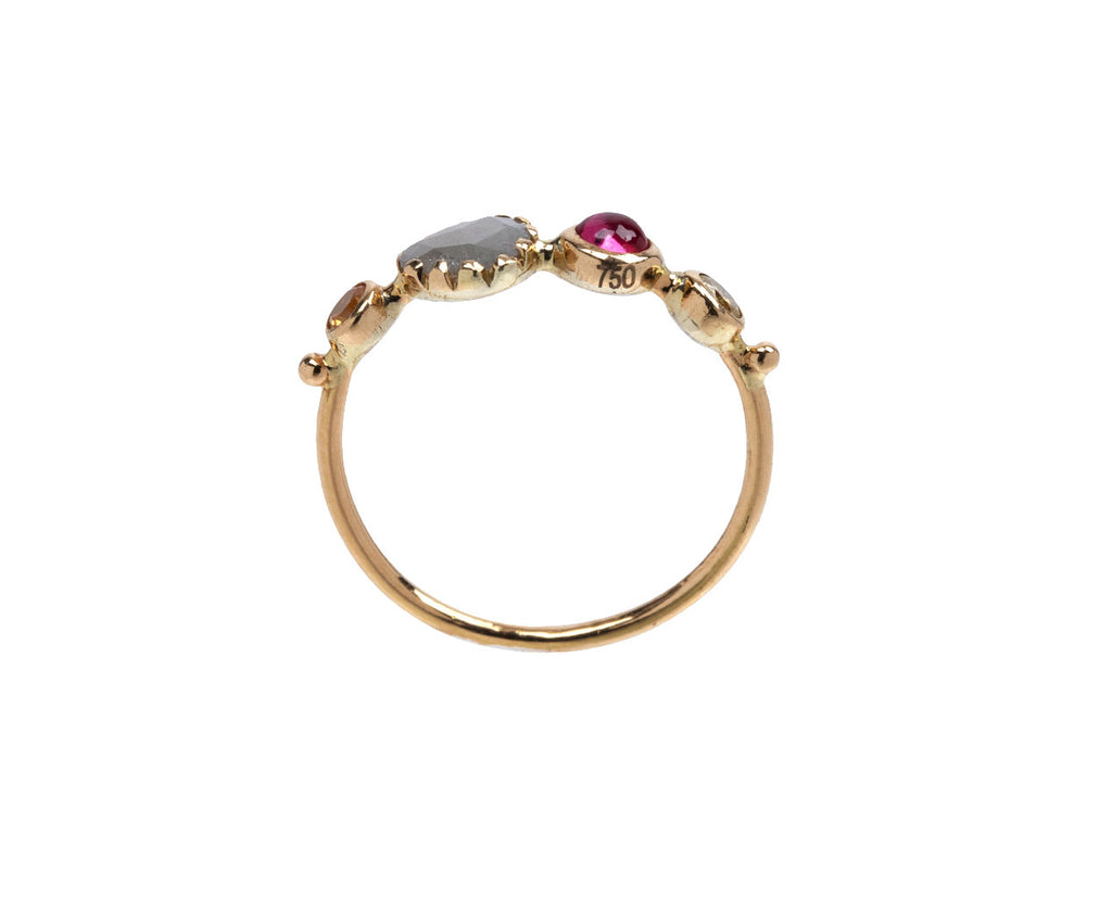 Diamond, Spinel and Tourmaline Simple Ring