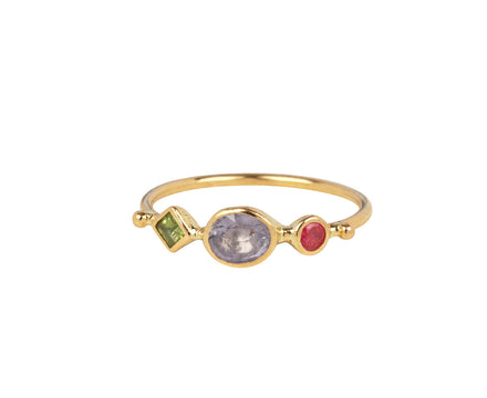 Tourmaline, Sapphire and Spinel Simple Ring