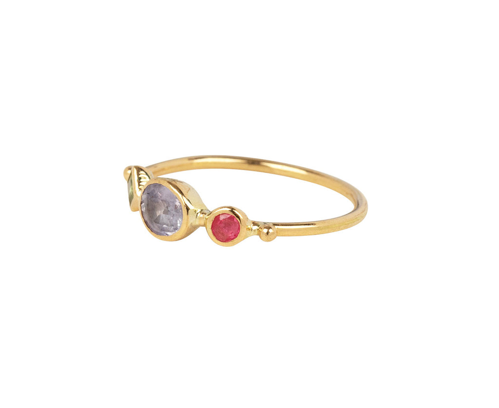 Tourmaline, Sapphire and Spinel Simple Ring