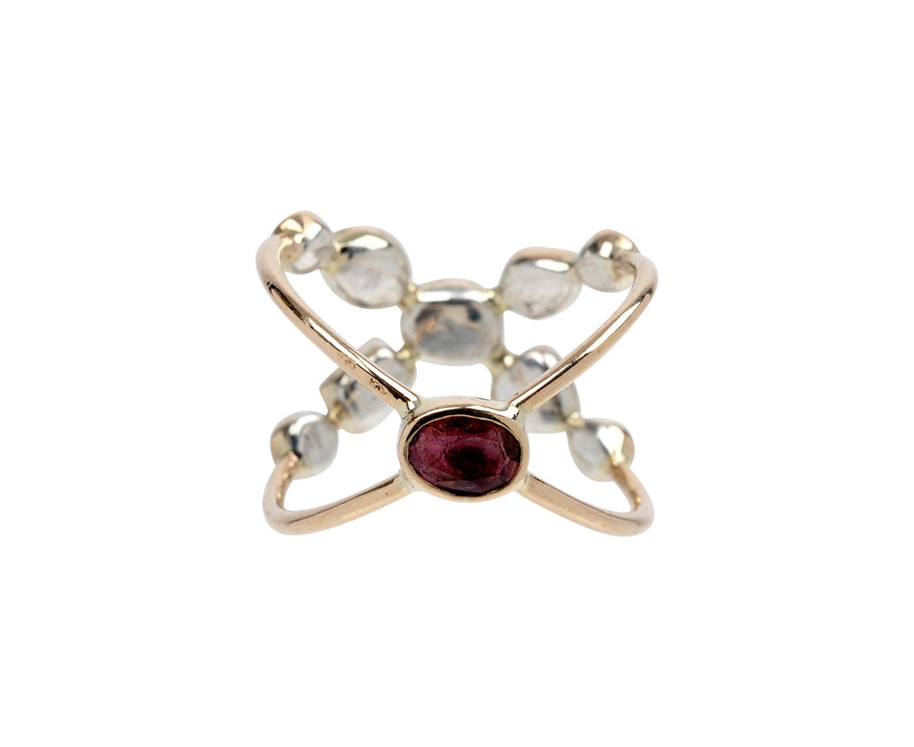 Multi-Gem Bague Croisee Ring