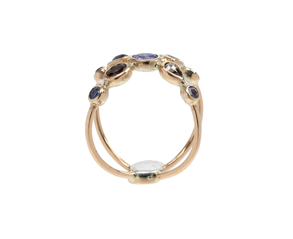 Multi-Gem Bague Croisee Ring