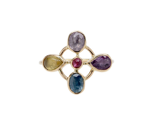 Multi-Gem Bague Trefle Ring