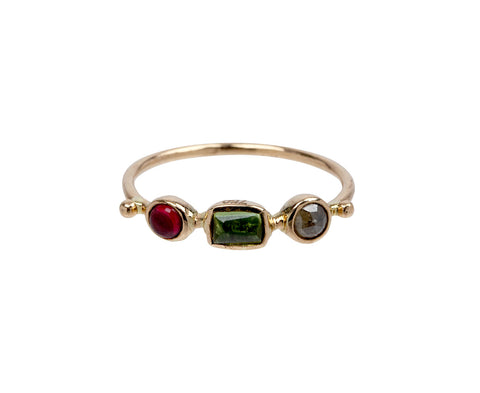 Spinel, Tourmaline and Diamond Ring