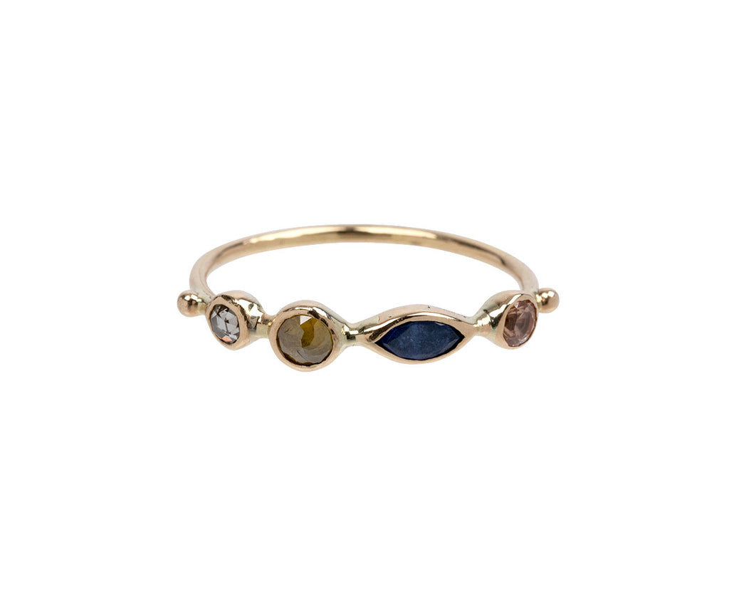 Sapphire and Diamond Simple Ring