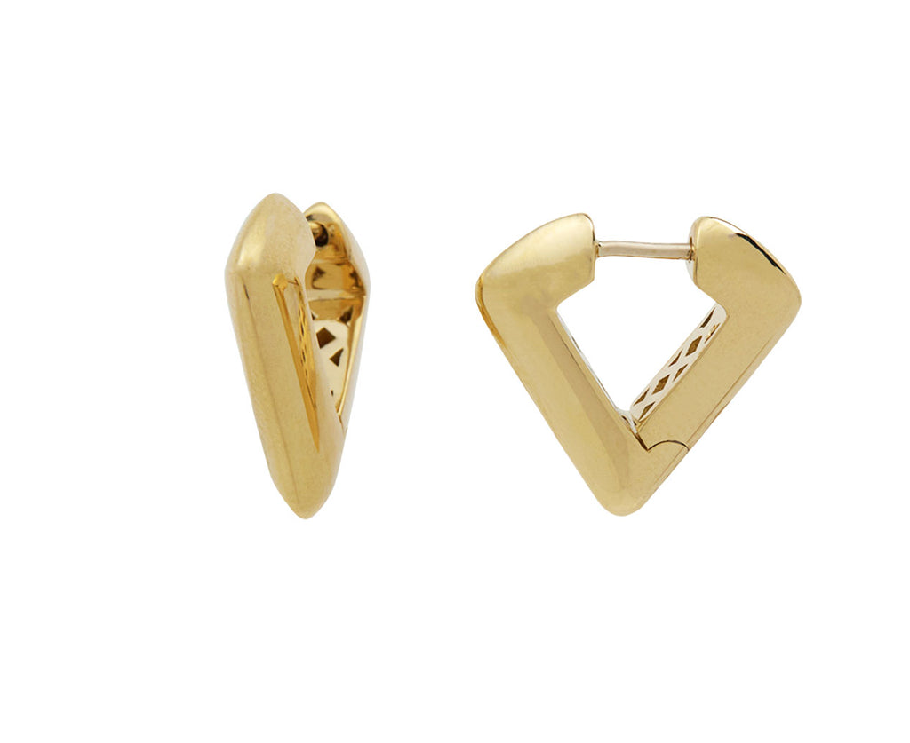 Small Brute Lotus Hoop Earrings