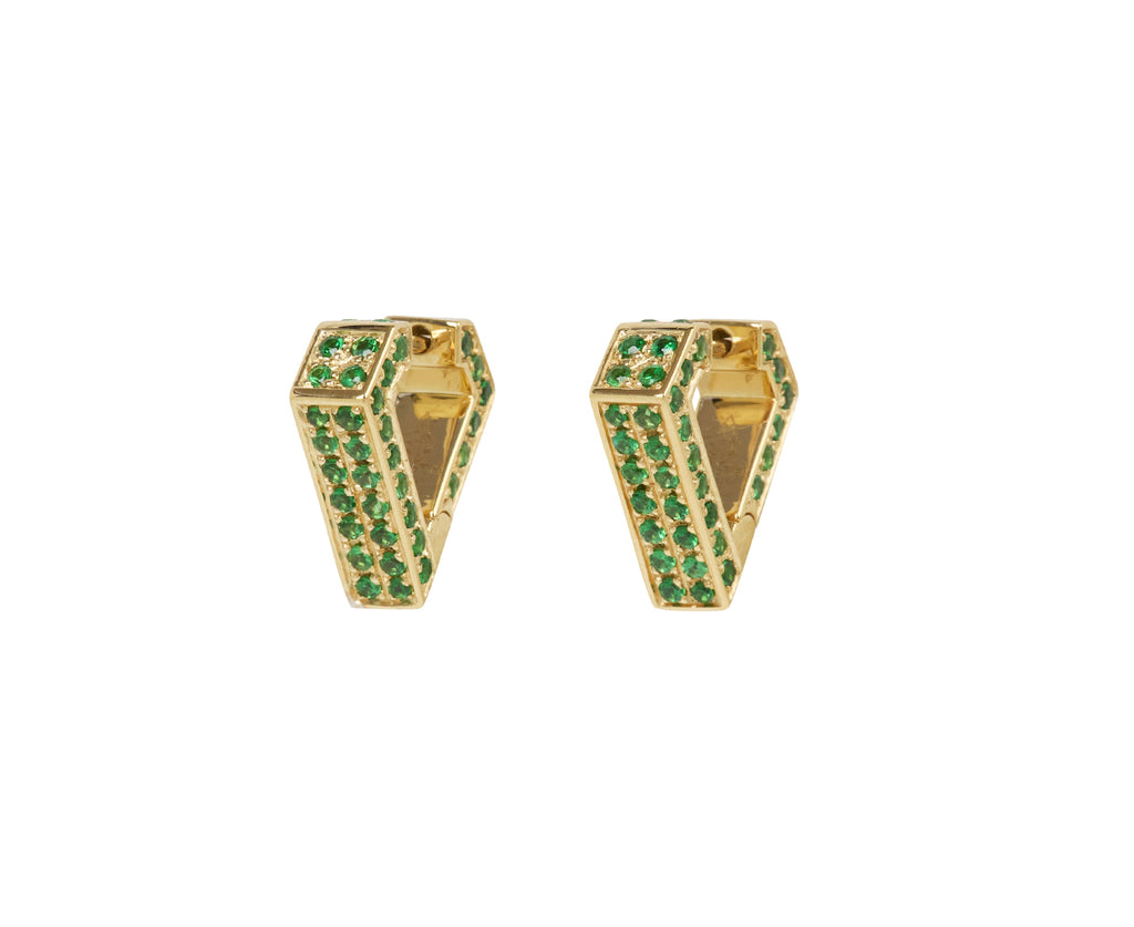 Tsavorite Garnet Mini Brute Hoop Earrings
