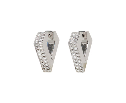 White Gold Medium Brute Diamanti Hoop Earrings