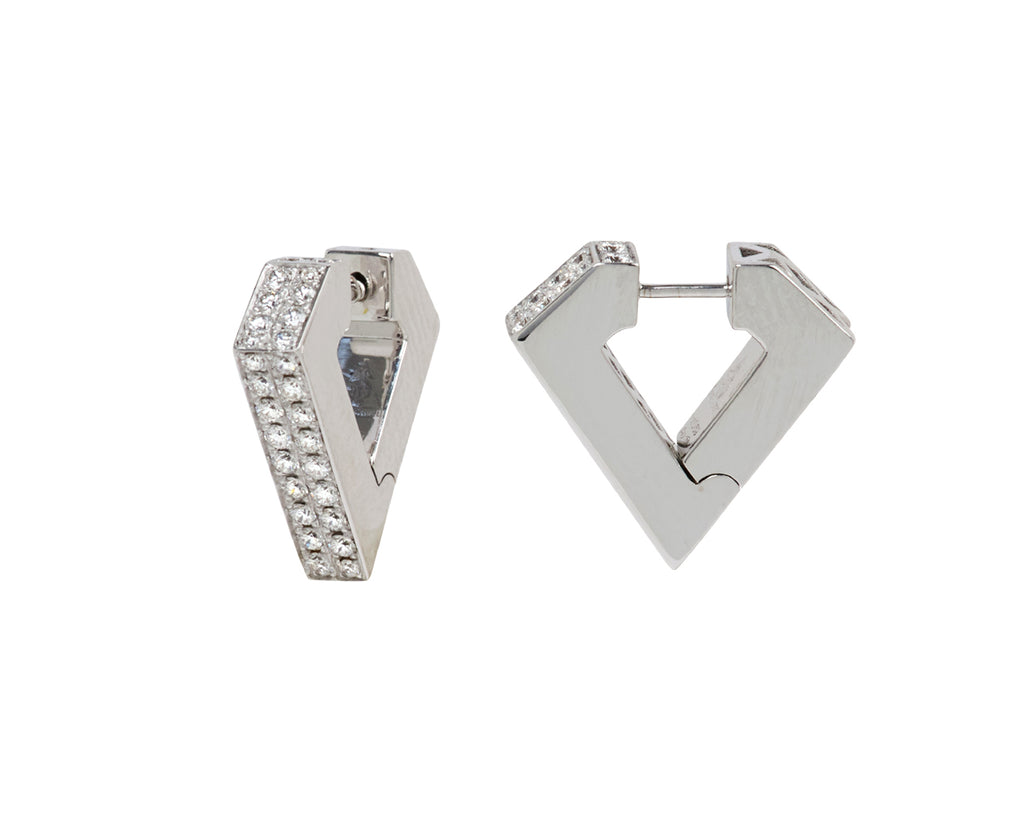 White Gold Medium Brute Diamanti Hoop Earrings