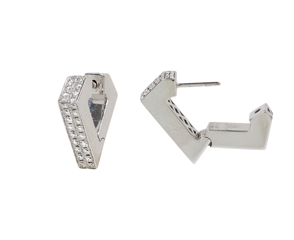 White Gold Medium Brute Diamanti Hoop Earrings