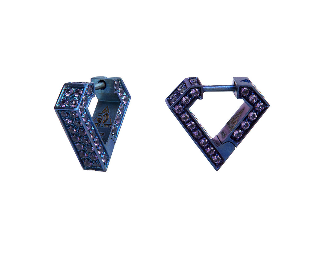 Titanium Mini Brute Amethyst Hoop Earrings