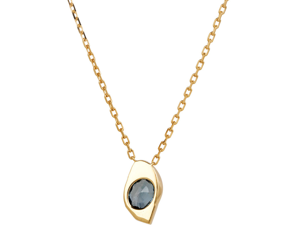 Dries Criel Blue Sapphire and Diamond Flux Pendant Necklace Back