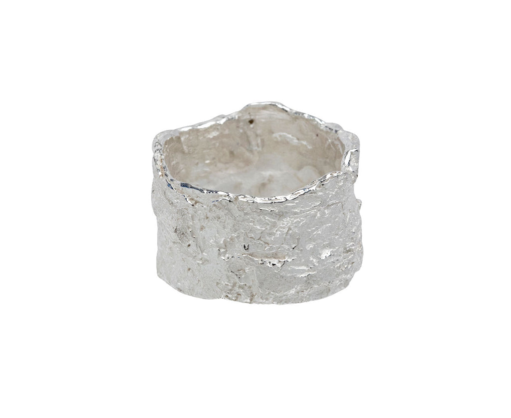 Raw You Silver and Diamond Wide Band