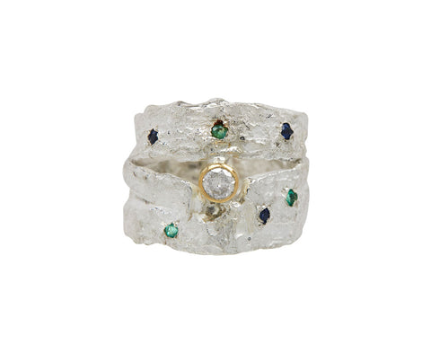 Sapphire, Emerald and Diamond Good Vibes Ring