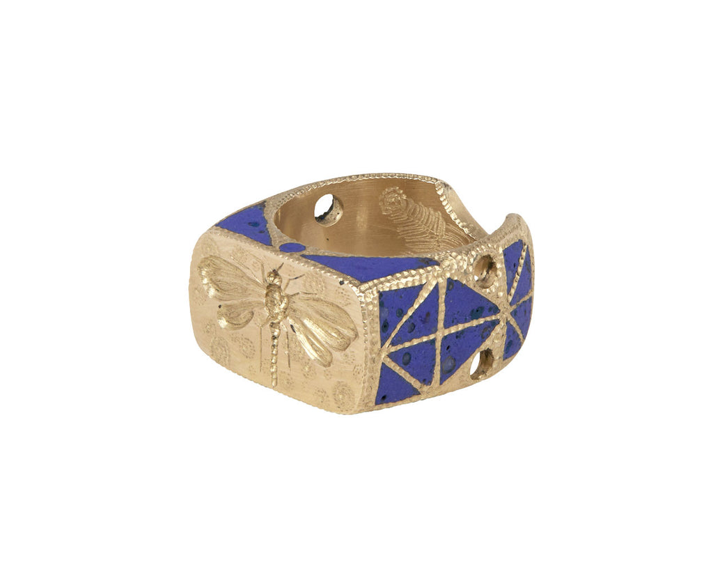 ELIRD Enamel Dragonfly Signet Ring Side