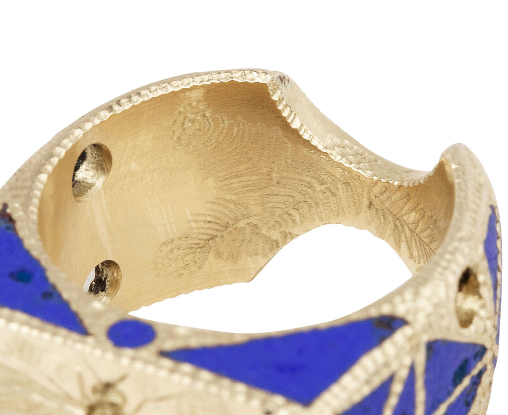 ELIRD Enamel Dragonfly Signet Ring Close Up Inside