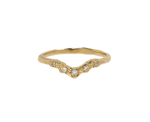 Icy White Diamond V Shape Wedding Ring